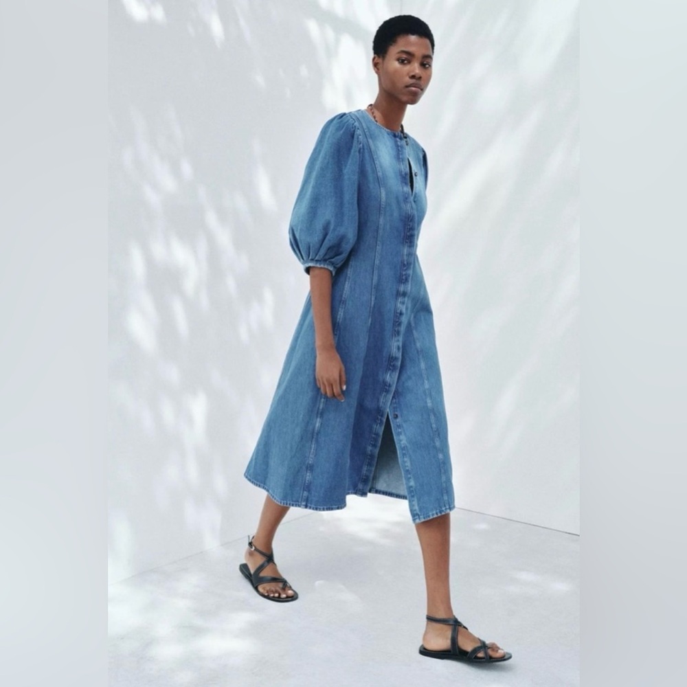 Zara Denim Midi Dress ZW Collection